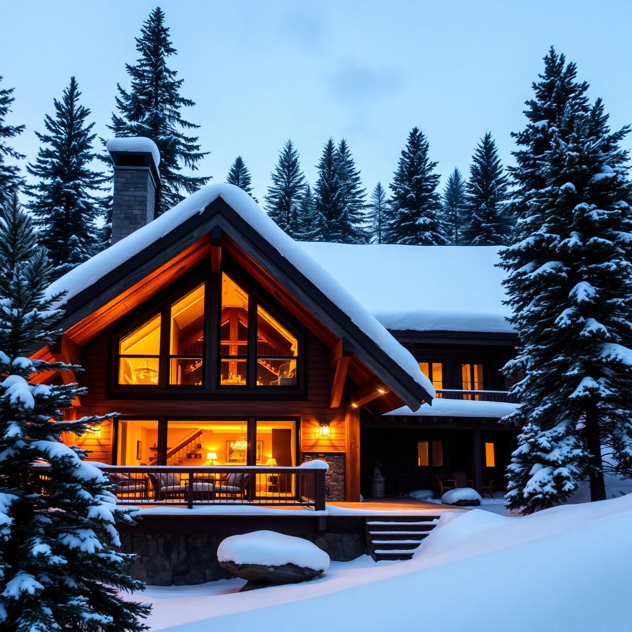 Winter alpine villa